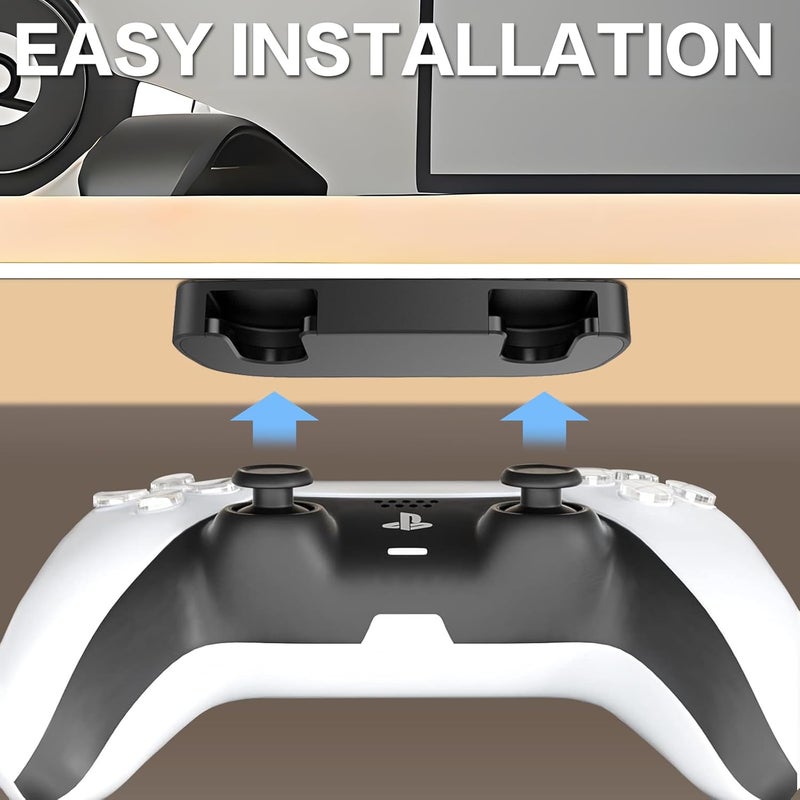 Uberwith 2 Pack Under Desk Controller Stand for PS 5/4 Controller Table Mount with Strong Adhesive Holder for PS 5 Mount Controllers - Image 3